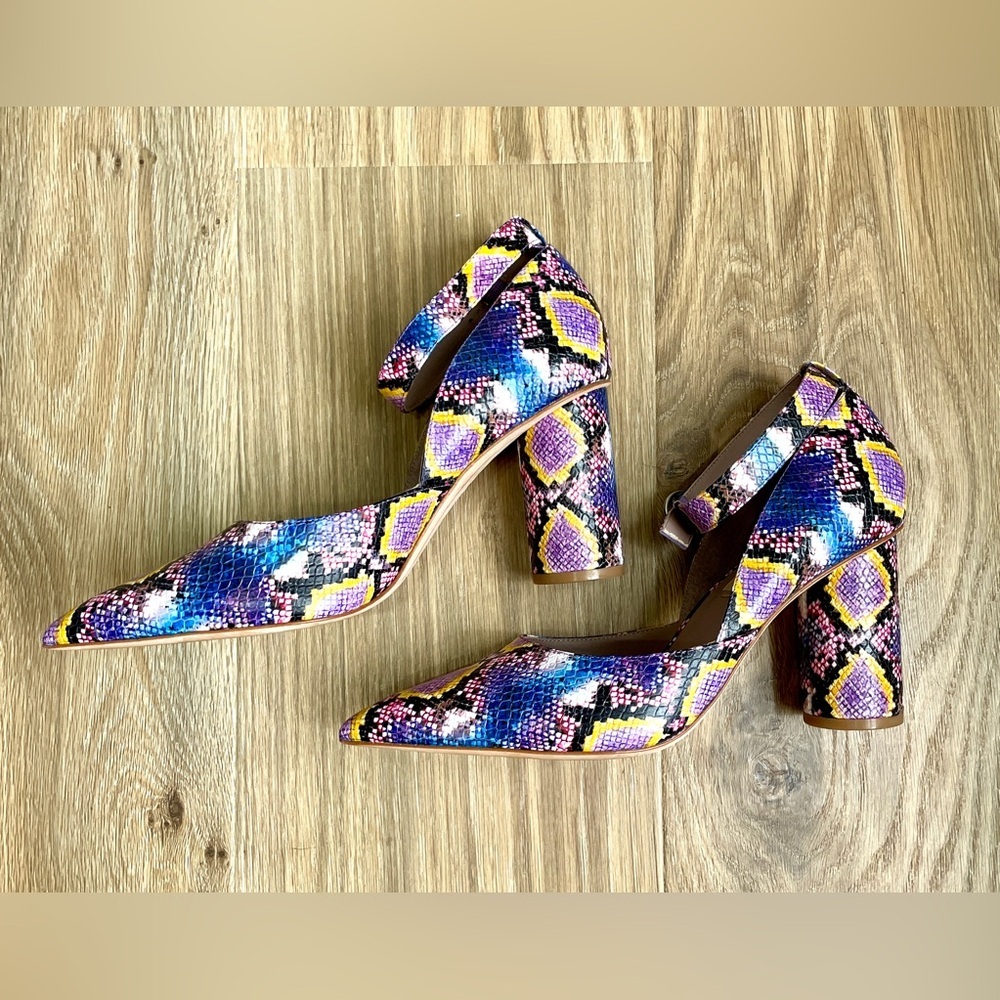 Deltan Jami Multi-Color Snake Print Ankle Strap B… - image 3